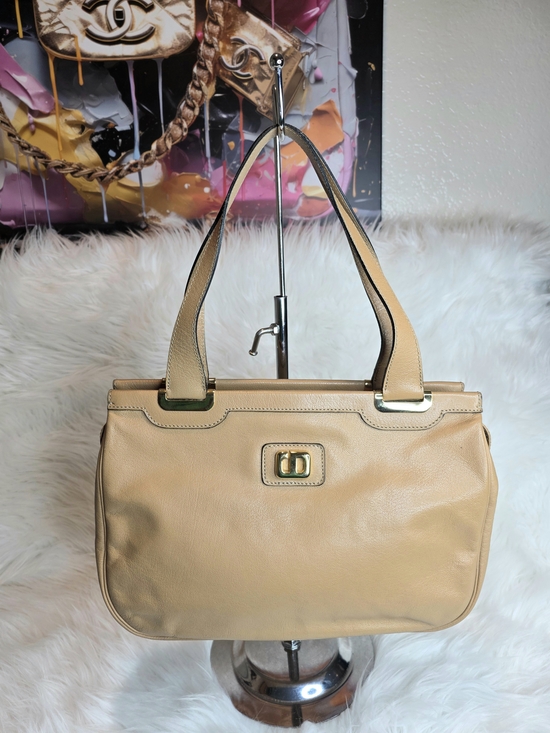 Dior Handbags - Christian Dior Vintage Tan Leather Handbag Gold Tone Hardware with COA & Dustbag